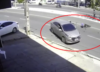 Vídeo: criminosos assaltam loja na Av. Miguel Rosa e atropelam motociclista na fuga